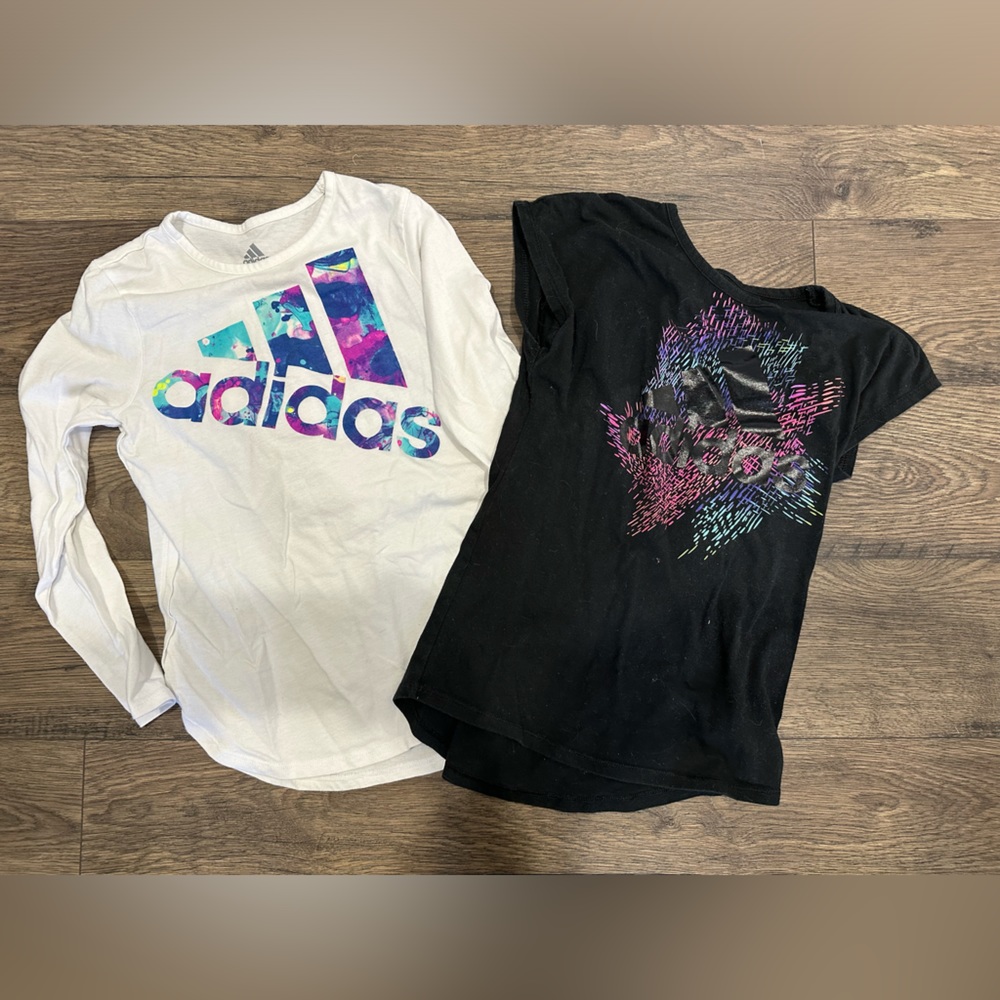 Two adidas girls shirts